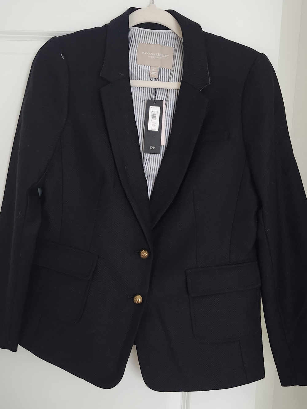 Banana Republic Black Women's Tailored Blazer with Gold-Tone Buttons